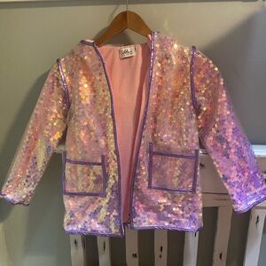Lola and the Boys PAILLETTE MAGIC RAIN JACKET size 6